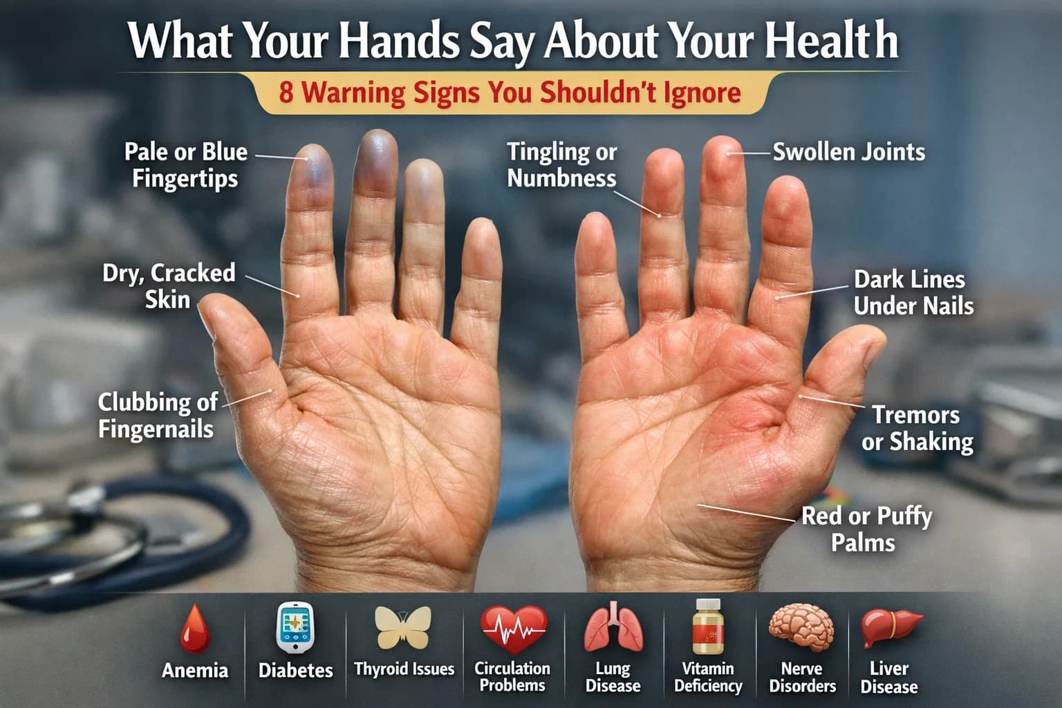What Your Hands Say About Your Health – 8 warning signs like shaking, clubbing, and numbness