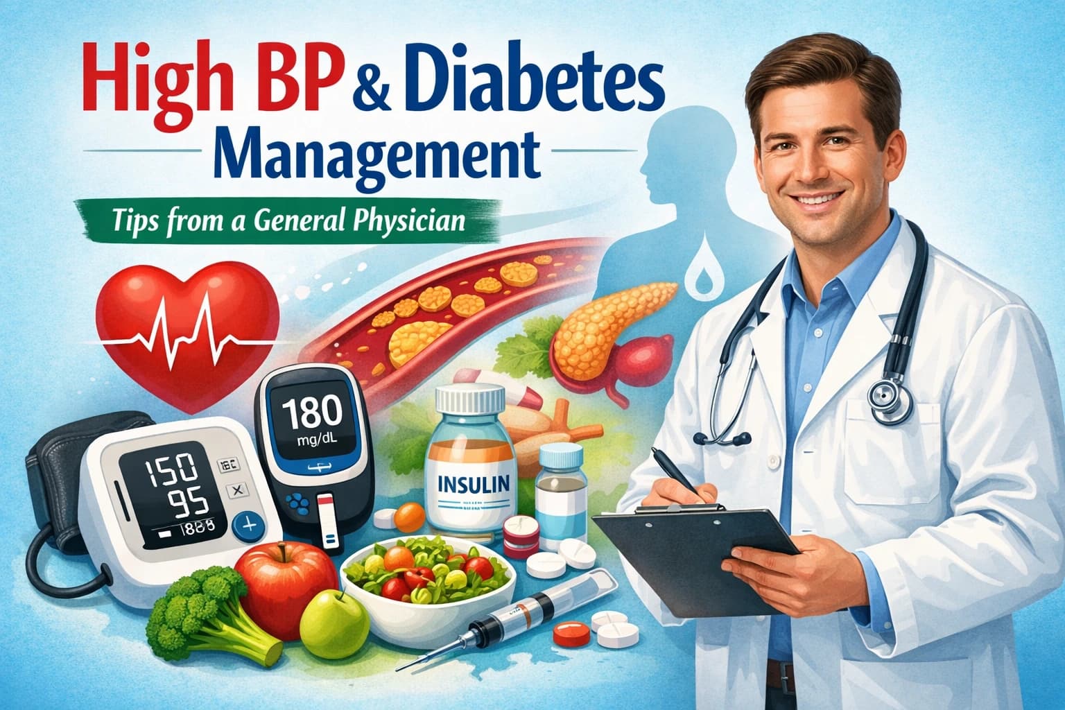 Dr. Manish Sharma consulting with a patient about Diabetes and BP management in Ajmer